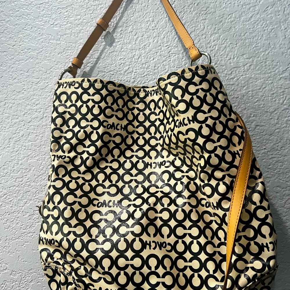 Coach Tan and Black Shoulder / crossbody Bag